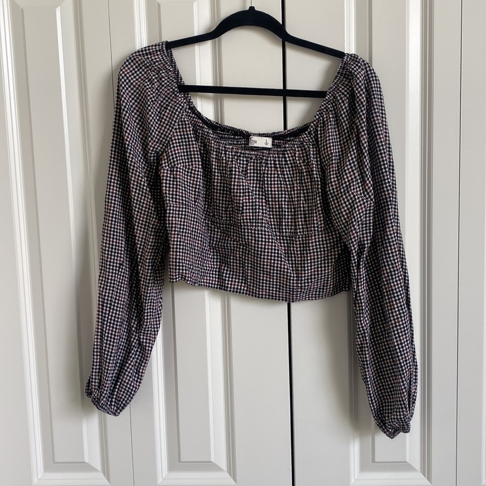 Hollister top. Plaid, size large.